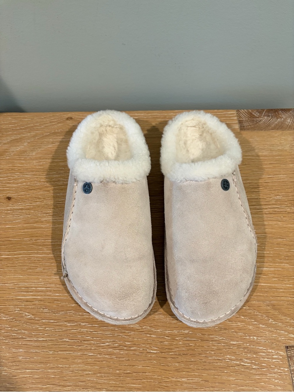 Birkenstock Zermatt Premium Shearling Suede Clog Antique White